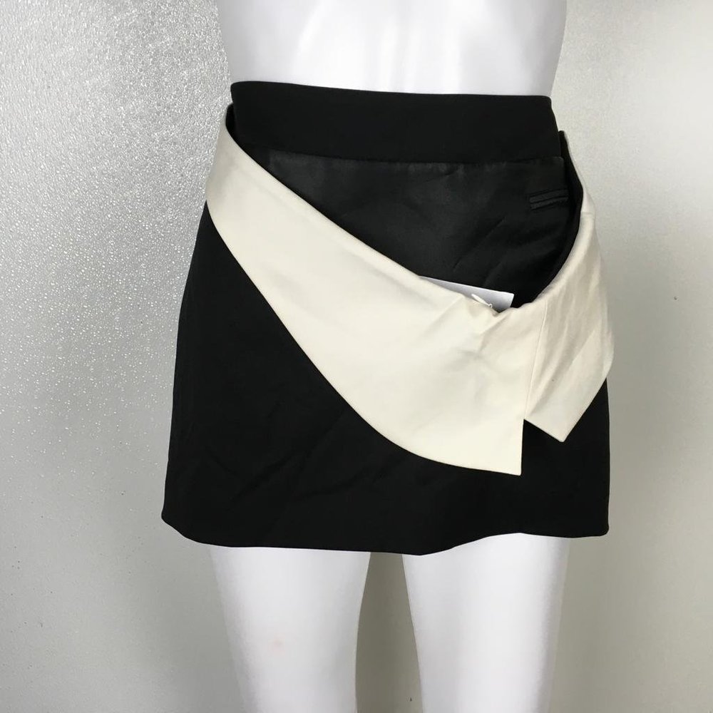 Helmut Lang Woman Mini Skirt Black/White Belt DM14